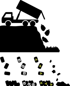 discarica, cielo, aperto